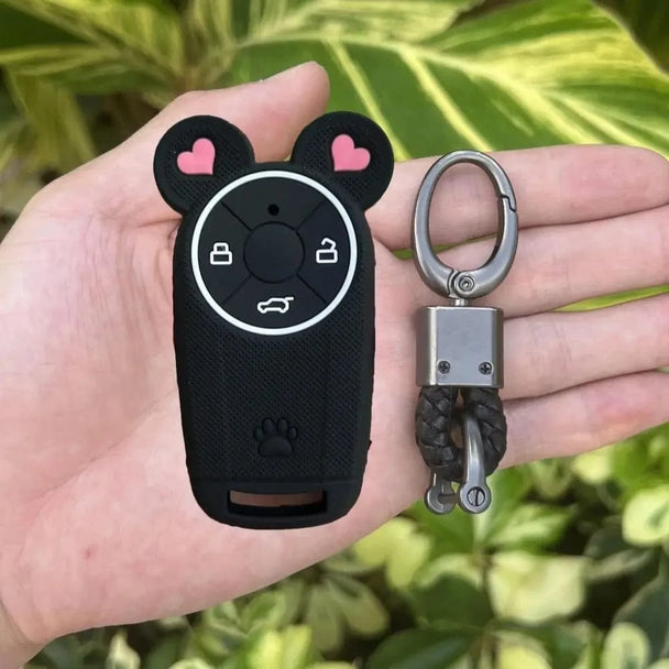 car key cover silicone black a