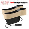 Car seat crevice storage box 2 pac   2pcs A Beige