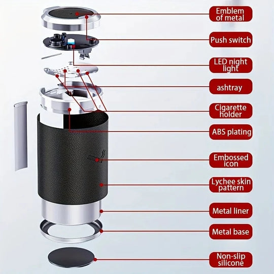 Portable car ashtray  black