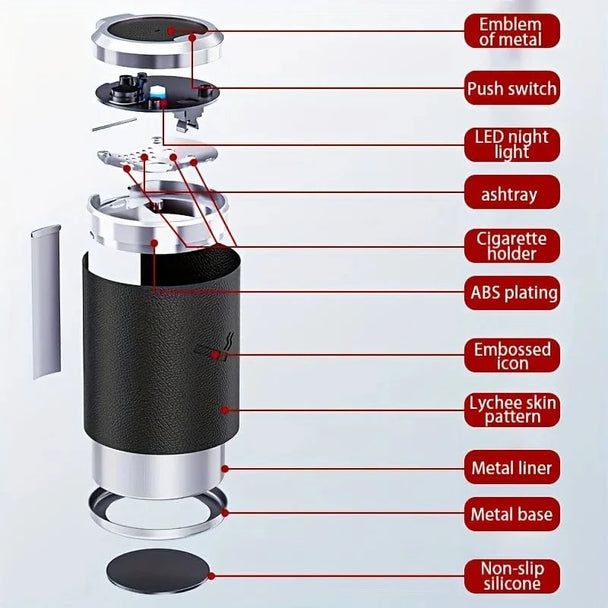 Portable car ashtray  black