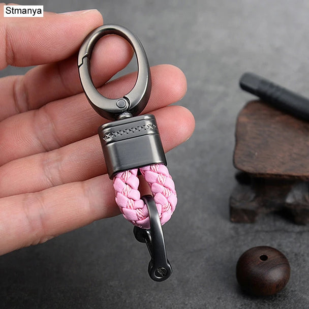Hand-Woven Leather Car Keychains