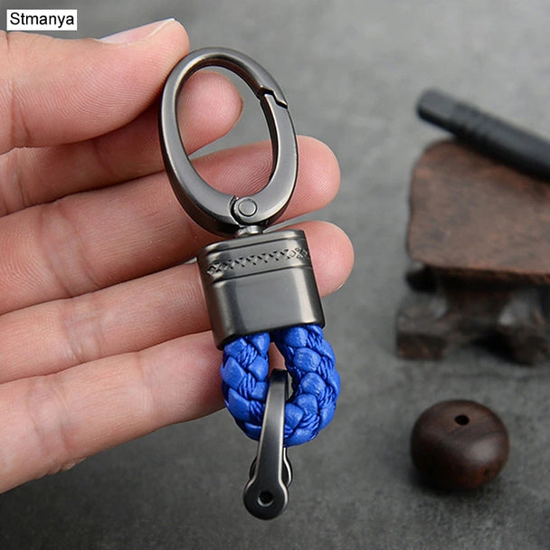 Hand-Woven Leather Car Keychains