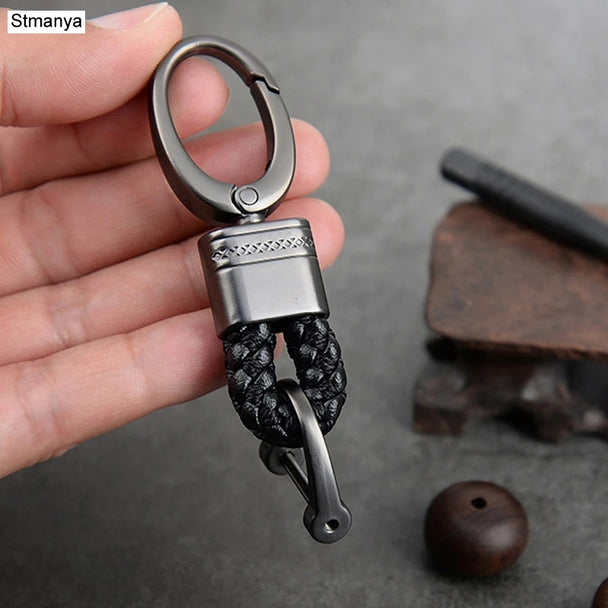 Hand-Woven Leather Car Keychains