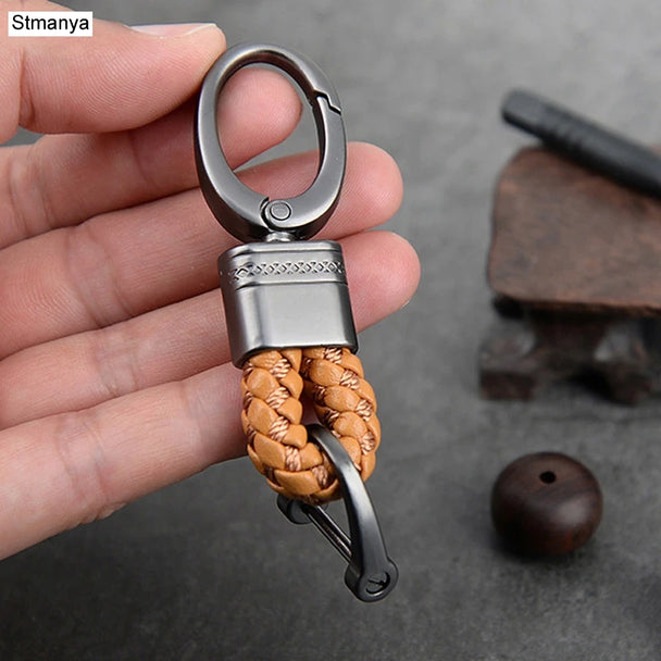 Hand-Woven Leather Car Keychains