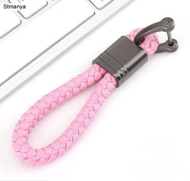 Hand-Woven Leather Car Keychains