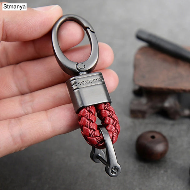 Hand-Woven Leather Car Keychains