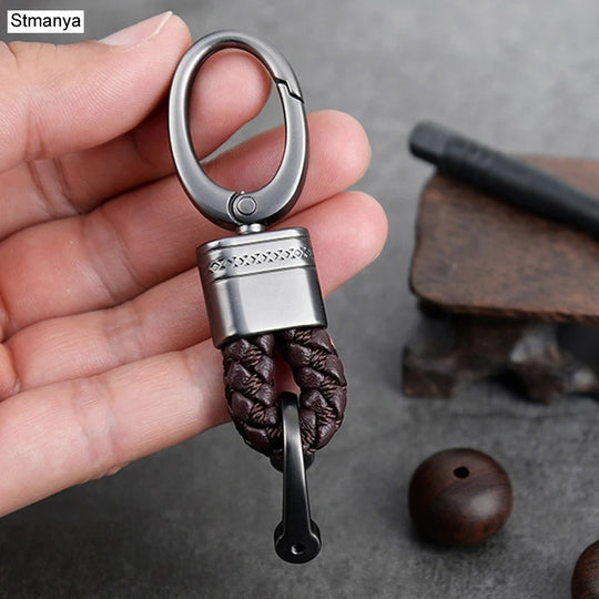 Hand-Woven Leather Car Keychains