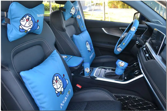 Cartoon Blue Cat Collection Car Accessories