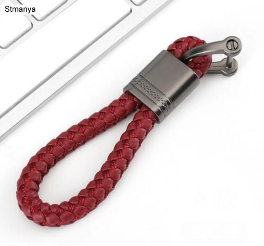 Hand-Woven Leather Car Keychains