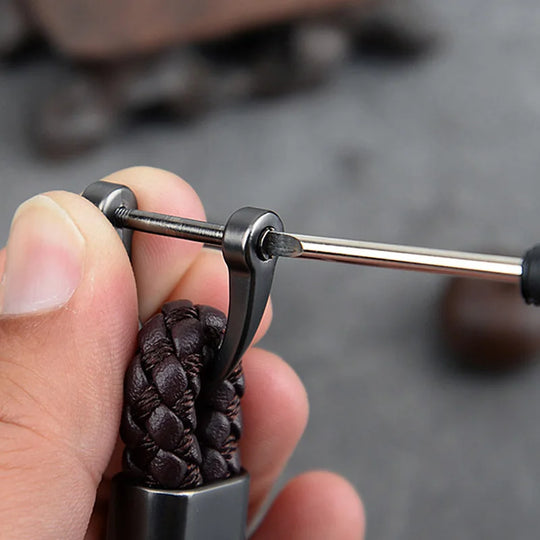 Hand-Woven Leather Car Keychains