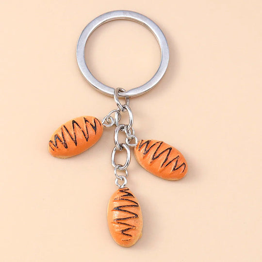 Car Croissant Bread Keyring for Women & Girls