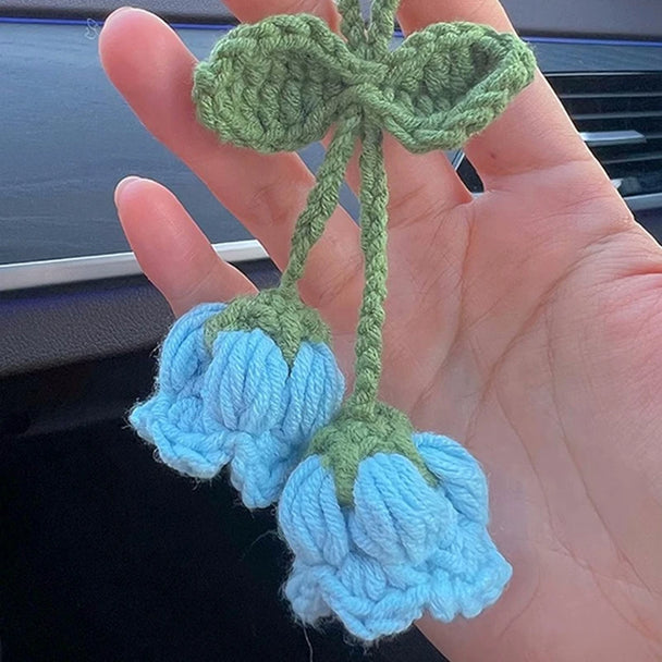 Crochet Flowers Hanging Car Accessories