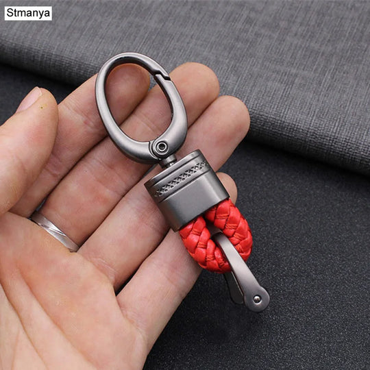 Hand-Woven Leather Car Keychains