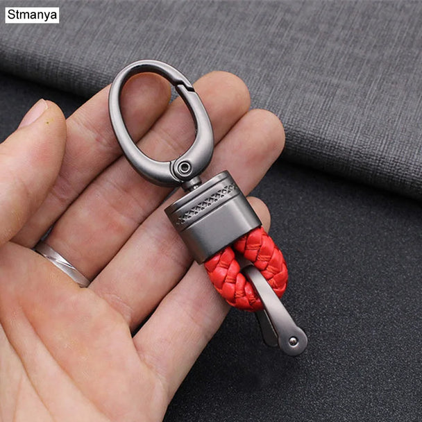 Hand-Woven Leather Car Keychains