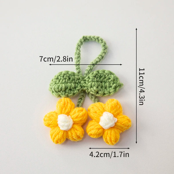 Crochet Flowers Hanging Car Accessories