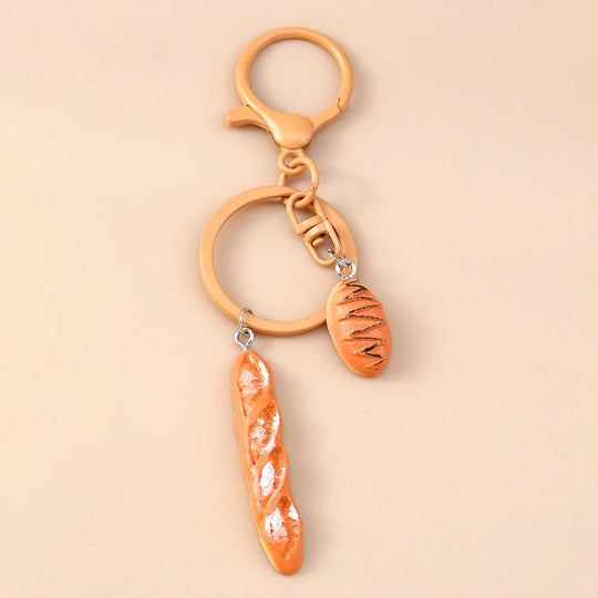 Car Croissant Bread Keyring for Women & Girls