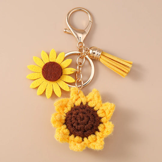 Handmade Sunflower Car Keychain For Women & Girls