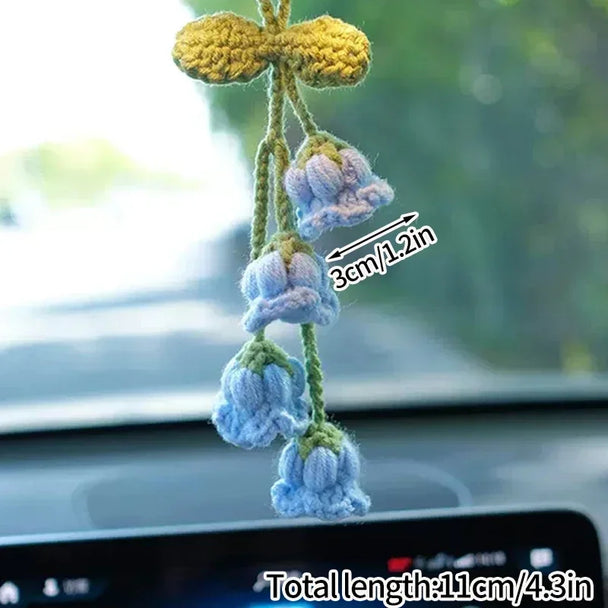 Crochet Flowers Hanging Car Accessories