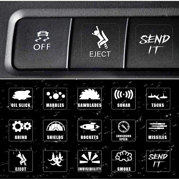 Car Button Funny Stickers