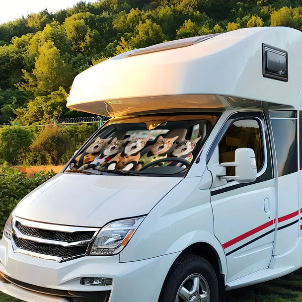 Funny Cat Polyester Car Windshield