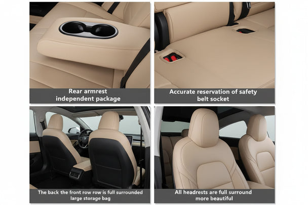 Car Seat Cover Beige Colour for Tesla