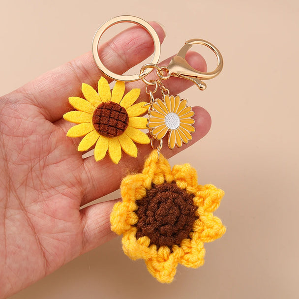 Handmade Sunflower Car Keychain For Women & Girls