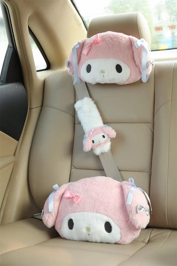 Kuromi Seat Belt & Back Cushion Pillow