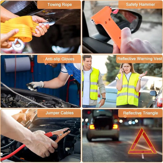 Car Emergency with Fire Extinguisher