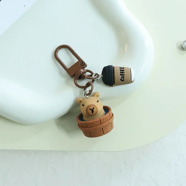 Cute Capybara Car Keychain Gift