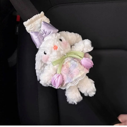 Cute Rabbit Plush Car Seat Belt Shoulder Protector