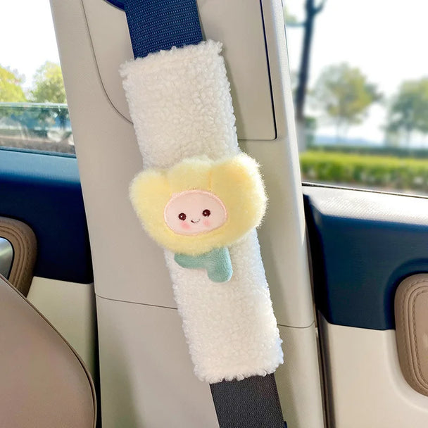 2 Cute Cartoon Car Seat Belts | Soft and Comfortable Car Belts
