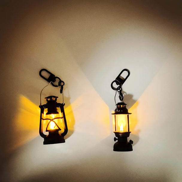 Vintage Candle Lamp Keychain Car Accessories