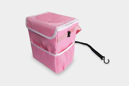 pink car trash can