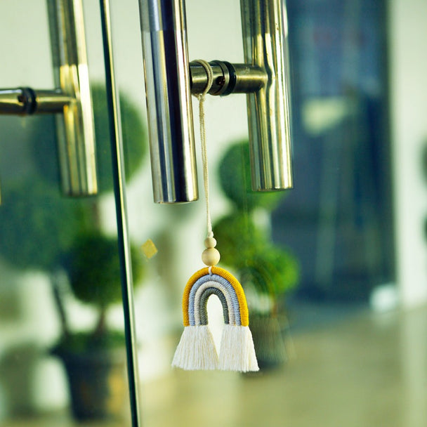 Boho Rainbow Hanging Crochet Car Accessories