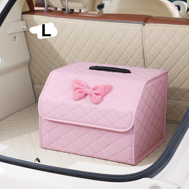 Elegant Pink Car Trunk Organizer for Women