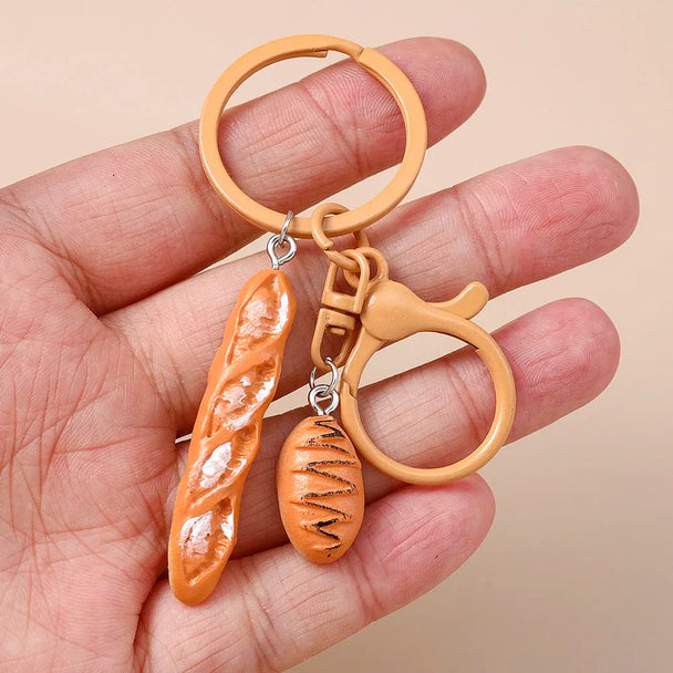 Car Croissant Bread Keyring for Women & Girls