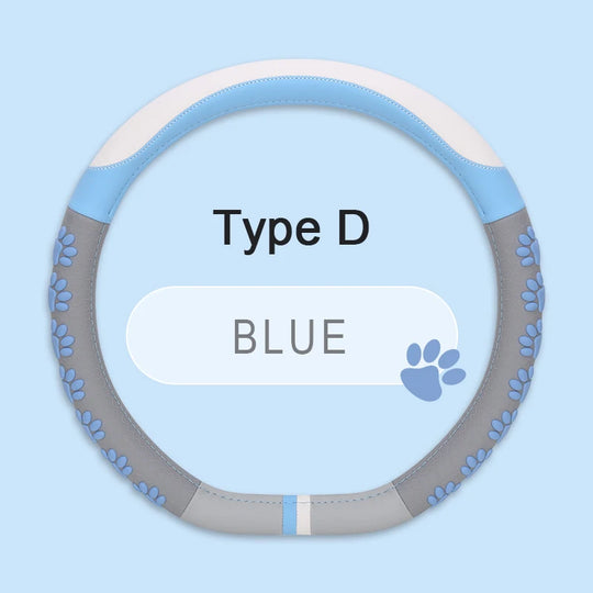 Leather Car Steering Wheel Cover Cat Design