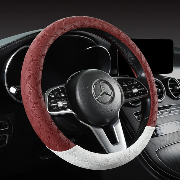 Leather Car Steering Wheel Protective Cover