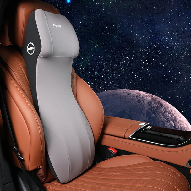 Ergonomic Memory Foam Car Headrest and Lumbar Support