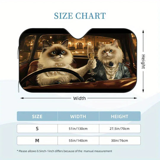 Cat Design Sunshade Front Visor For Car