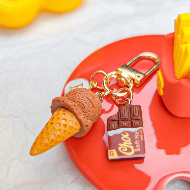 Chocolate & Icecream Car  Keychain