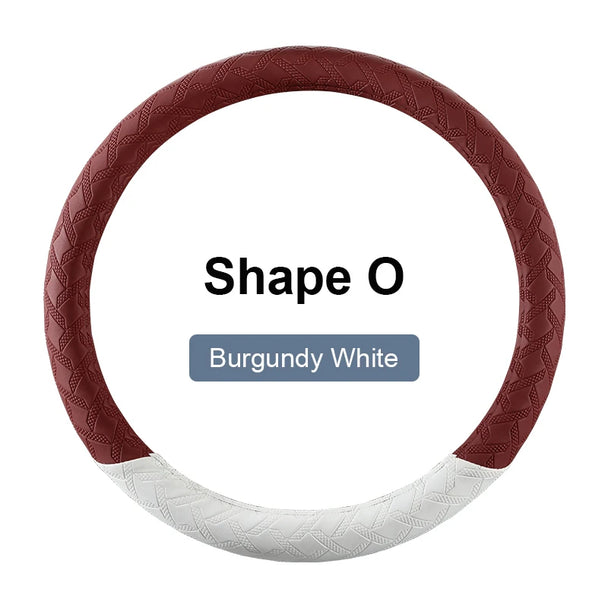 Leather Car Steering Wheel Protective Cover