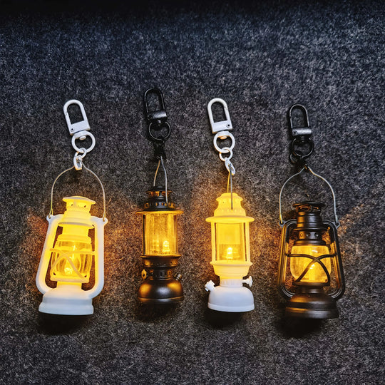 Vintage Candle Lamp Keychain Car Accessories