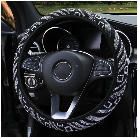 Ethnic-Style Car Steering Wheel Cover With Elastic Band