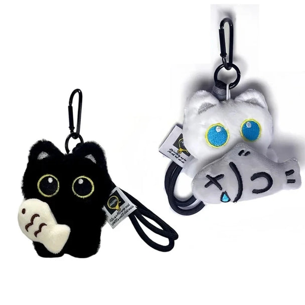Cool Plush Black Cat Mirror Hanging For Car