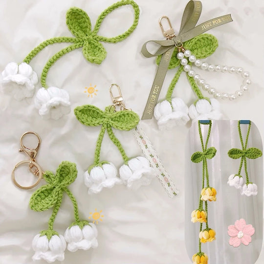 Crochet Flowers Hanging Car Accessories