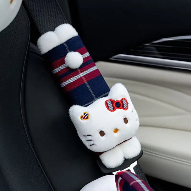 Hello Kitty car cushion, shoulder protection & seat belt