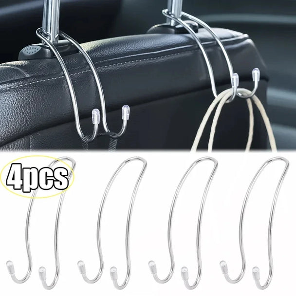Car Seat Cover Metal Hooks - Premium Stainless Steel Organizer