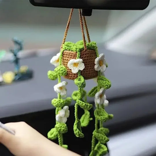 Car Hanging Crochet Plant Handmade