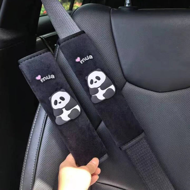 2pcs Cute Panda Seat Belt Cover For Car